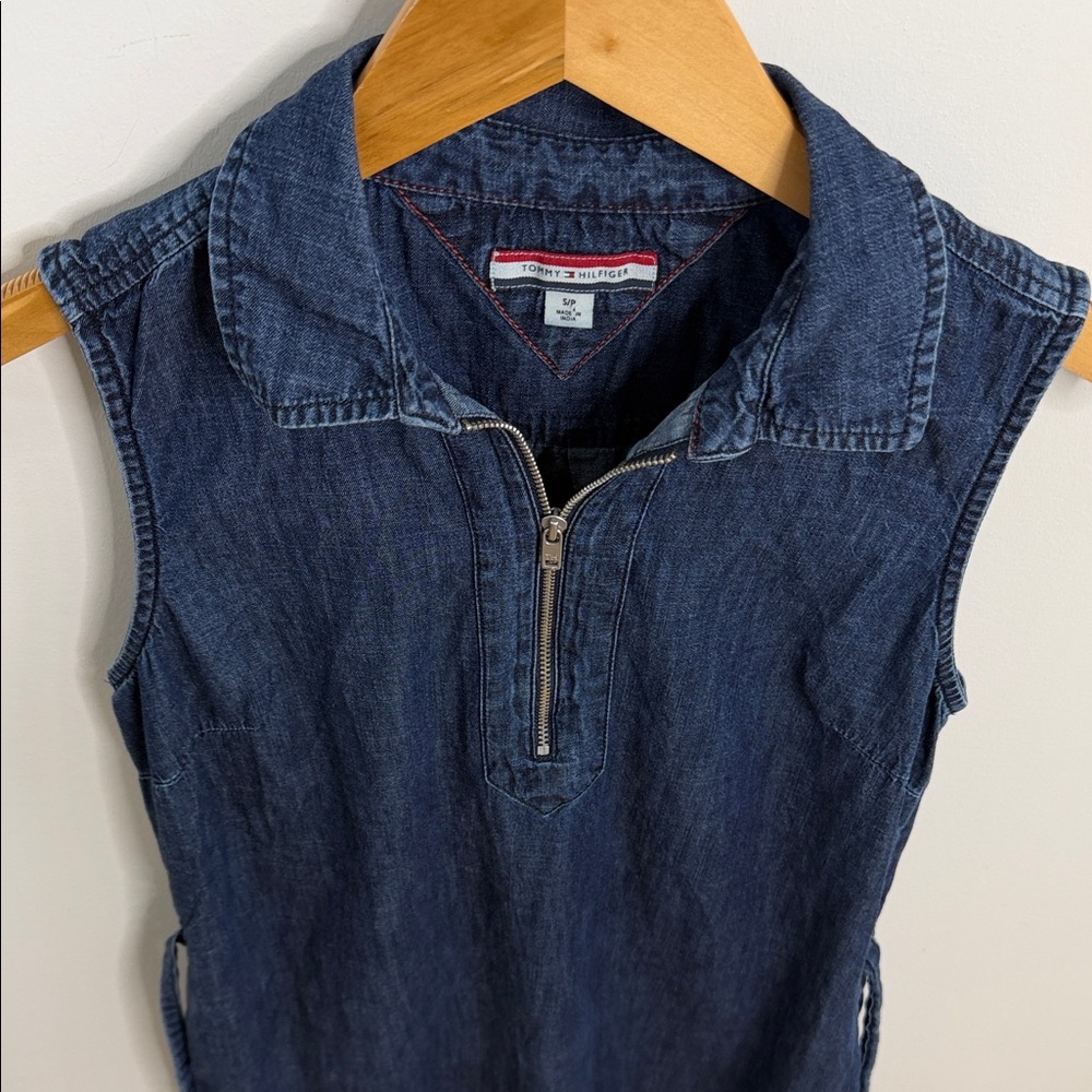 Tommy Hilfiger Navy Sleeveless Denim Mini Dress medium - Picture 4 of 11